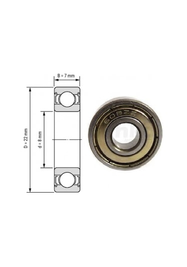 608 Zz Minyatür Rulman 8x22x7 468083193 - 10 Adet