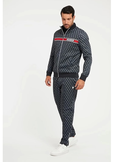 Guess Erkek Tamamı Logolu Jogger Pantolon Siyah