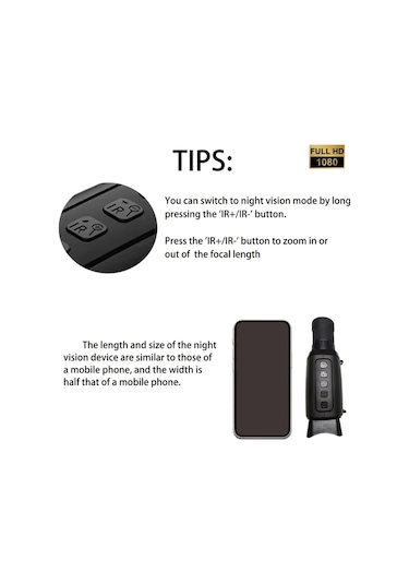 Xuweiwei Pro-grade 1 Adet Tasinabilir 16x Zum 1080p Fhd Gece Gorus Monokuler Kamera Black 32gb Kart Dahil Av Kamp Gozetleme Ve Yildiz Izleme Icin