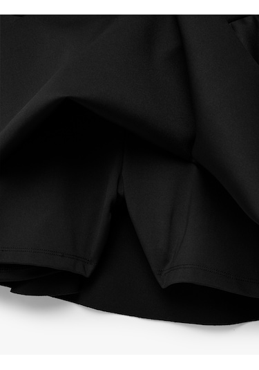 Koton Yüksek Bel Rahat Kalıp Scuba Mini Spor Şort Etek Siyah 6wak40027nk Siyah