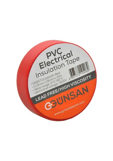 Valta 0.13mmx18mmx10m Elekrik İzolasyon Bandı Kırmızı