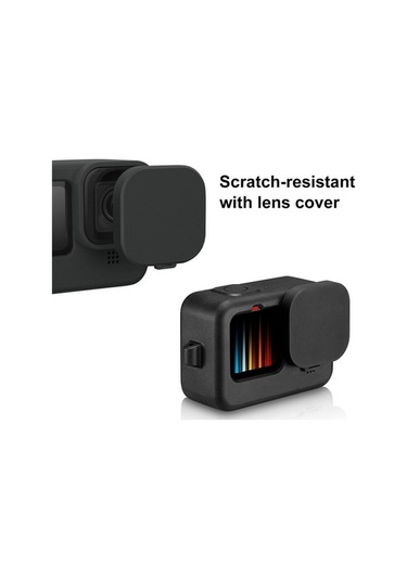 Pazly Gopro Hero9 Yedek Silikon Kılıf - Kamera Koruma Kapağı Ve Lens Korumalı Siyah/mavi