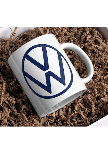 Applucky Volkswagen Logo Tarihçesi Baskı Kupa Bardak Beyaz