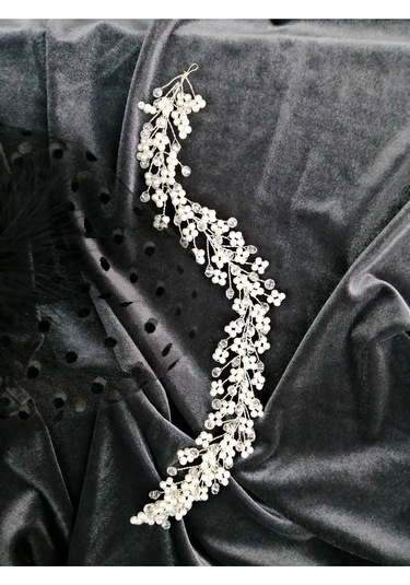 FdayAksesuar Gümüş Papatya Boncuklu Saç Ve Türban Aksesuarı FRDY31323