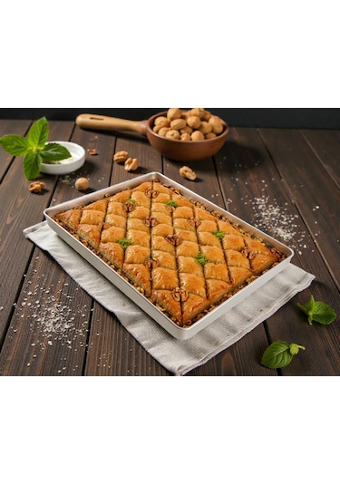 5 Adet - Tek Kullanımlık Alüminyum Tepsi - 30x40x3,5 Cm 185 Gr Gri