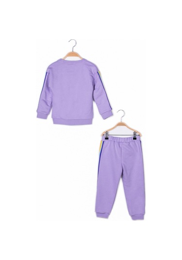Zeyland Kız Çocuk Şeritli Eşofman Takımı Lila