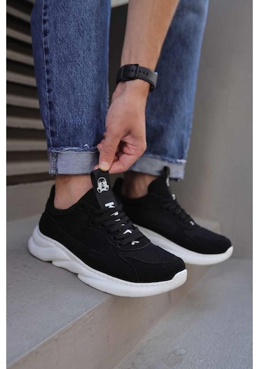 Knack Sneakers Ayakkabı 065 Siyah Süet (Beyaz Taban) (553565736)