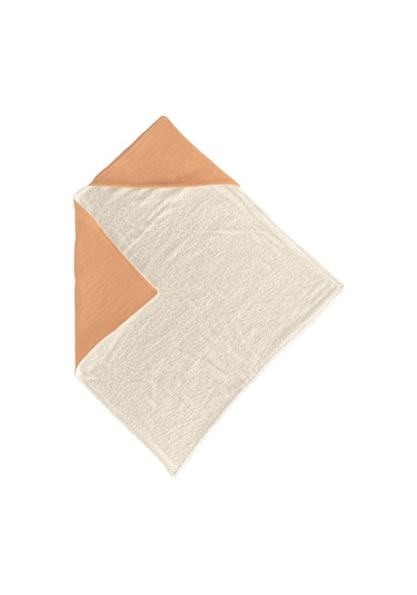 %100pamuk Kapşonlu Bebek Çocuk Banyo Havlusu Çift Yönlü K-bej