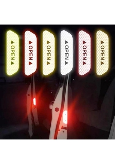 Beyaz Yansıtıcı Araba Kapı Etiket Güvenlik Açılış Uyarı Reflektör Bant Çıkartması Oto Araba Aksesuarları Dış İç Reflektör Ysl