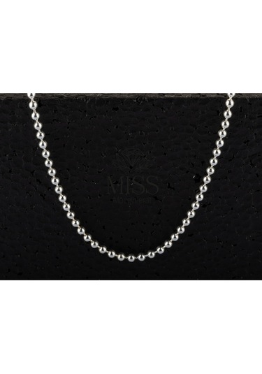 925 Ayar Gümüş Unisex Tırnak Makası Model Gümüş Top Zincir 2,5 Mm