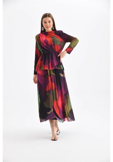 Ftz Women Kadın Likra Tül Takım Mor-mor Mor