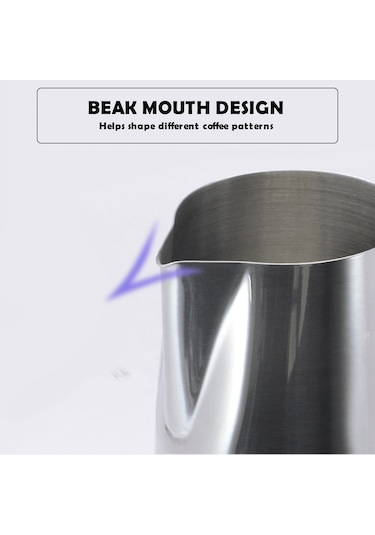 Reedark Profesyonel 304 Paslanmaz Çelik Süt Köpürtme Kabı - Sıcaklık Göstergeli Barista Seti 600ml/350ml Diğer