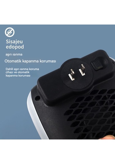 Ikkb Yeni Model Ev Ofis Mini Akıllı Sabit Sıcaklık Duvara Monte Kare Uzaktan Kumandalı Sıcak Hava Isıtıcı Gri