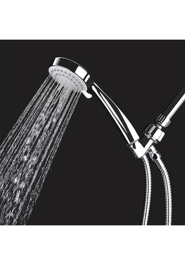 Yaozixa 3 Fonksiyonlu Krom El Duş Başlığı - Paslanmaz Çelik Hortum Ve Ayarlanabilir Askı Seti Gümüş