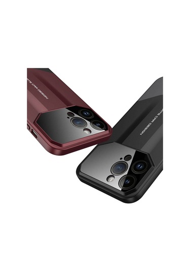 IPhone Uyumlu 14 Pro Max Kılıf Çift Parçalı Zore Ays Pro İkili Kapak-siyah-gri