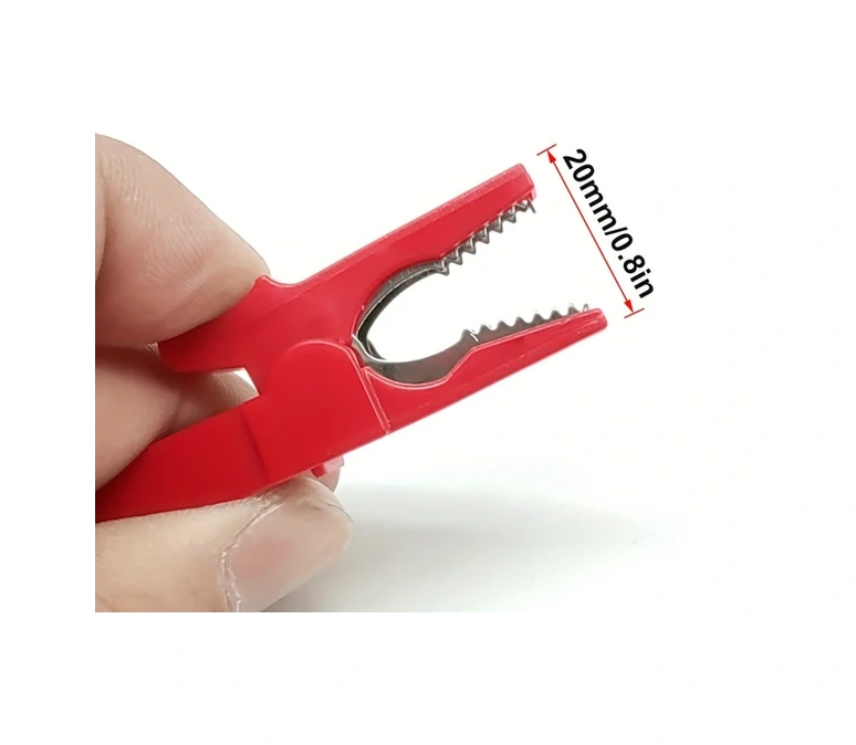 Dashanshop 2 Adet 30a Tam Yalıtımlı Güvenlikli Timsah Başlıklı Test Krokodili Ve 4mm Muz Pulu Seti Kırmızı Siyah