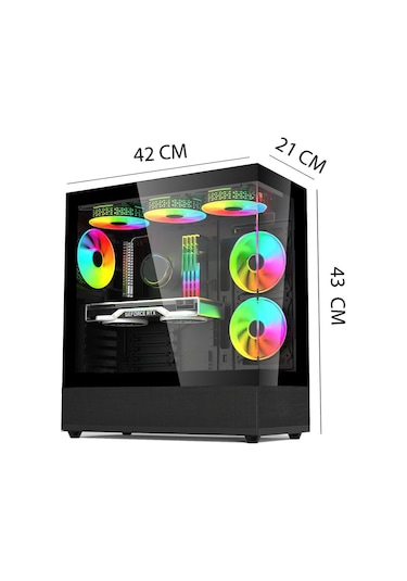 Izoly ST999507 i5-12400F 16 GB 512 GB M.2 NVMe RTX4060 8 GB Free Dos Masaüstü Oyuncu Bilgisayarı