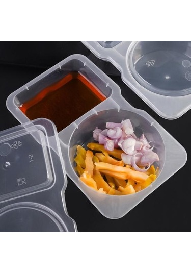 8 Adet Sos Kapları Seti Çift Bölmeli Çeşni Kabı Kapaklı Çatallar Diğer