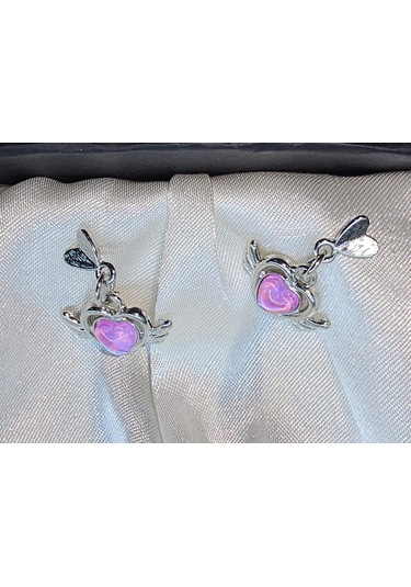 Dükkan Design Heart With Wings Y2k Küpe Gümüş