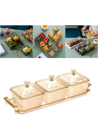 Suntek Magideal Kurutulmuş Meyve Aperatif Servis Tabağı Amber-3-ızgara