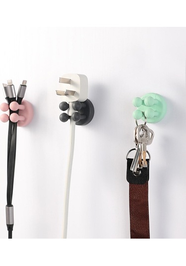 Homyl 4 Adet Kablo Klip Kanca Kendinden Yapışkanlı Yeşil