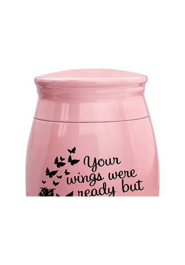 Homyl Çinko Alaşım Pet Urns Konteyner Kavanoz Yaprak-pembesi Altın