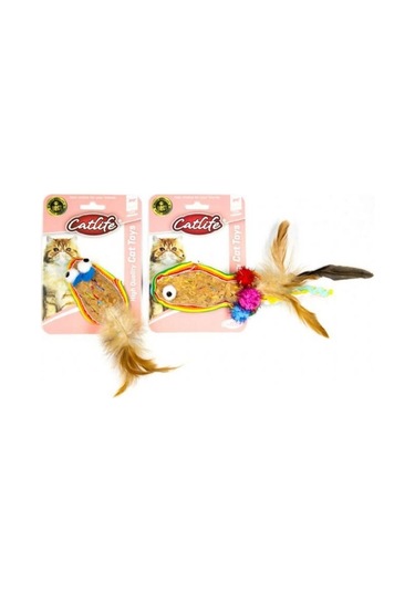 Catlife Meşe Mantarı Kedi Oyuncağı Renkli Püsküllü