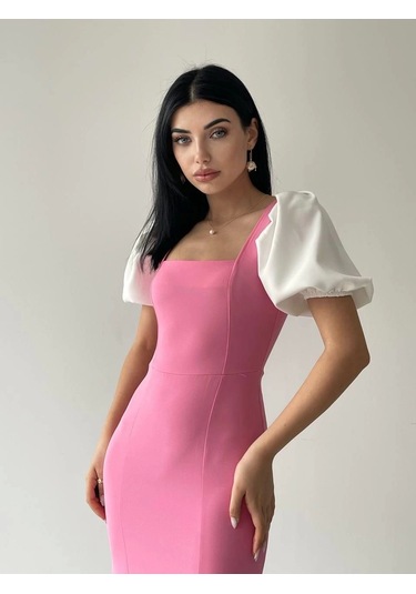 Alice Balon Kol Elbise Pembe