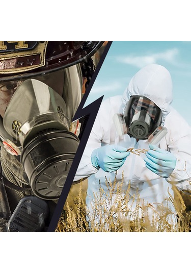 Ccgloball Tam Yüz Gaz Maskesi, Gaz Maskesi Hayatta Kalma Nükleer Ve Kimyasal, 40mm Aktif Karbon Filtreli, Yeniden Kullanılabilir