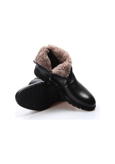 Hakiki Deri Kürklü Erkek Klasik Bot 711kma213 Siyah