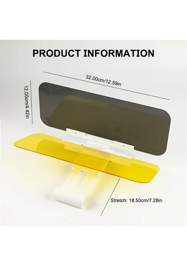 Dashanshop Gece Gündüz Sarı Siyah Anti-glare Araç Güneşlikliği - Uv Filtreli Emniyetli