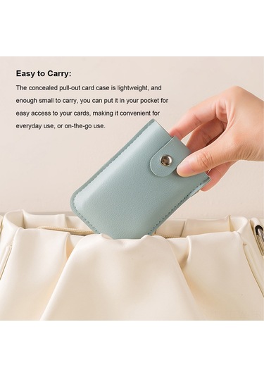 Tenfowee Kırmızı Pu Deri Gizli Çekmeli Kartlık, 5 Kartlı Kapasite, Basma Kapağı İle Güvenli Kart Saklama Aleti