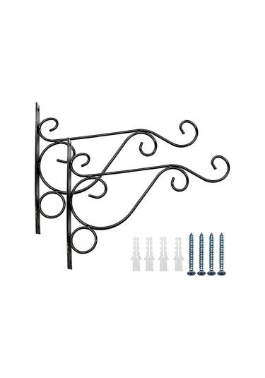 2 Adet Metal Bitki Askı Tutucu Kancaları Bitkiler Çiçek Saksıları Kuş Yemliği Rüzgar Çanları Fenerler İçin Dış Duvar Braketi