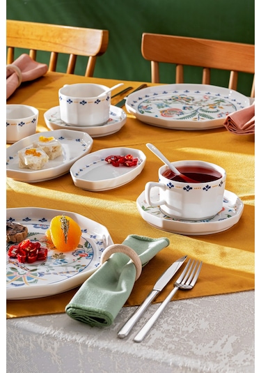 Emsan Bien Porselen 32 Parça 6 Kişilik Kahvaltı Takımı Çok Renkli