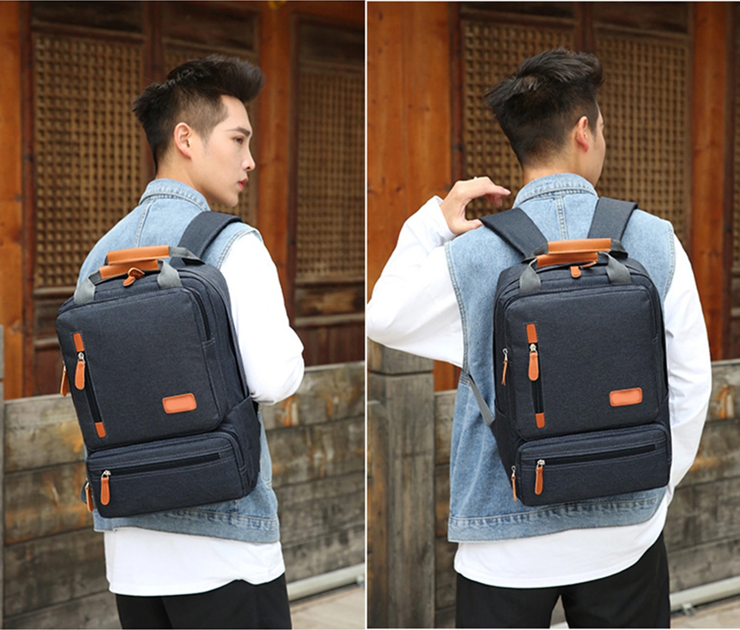 Yifomall Dış Mekan Seyahati İçin 3'lü Nylon Çanta Seti - Bilgisayar Taşıma Özelliğiyle Mavi Rengi MAVİ