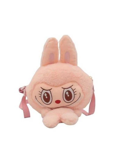 Ebitda Labubu Karikatür Peluş Kız Çocuk Çapraz Mini Çanta Pembe, Sanbuyos, Sevimli, Çapraz Tasarım Pembe