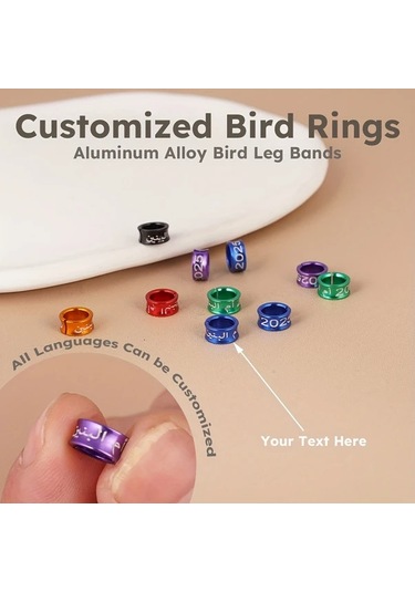 Elmpaly 10 Adet Alüminyum Kuş Bileziği 4.7 Mm Rastgele Renk Dayanıklı Kişiselleştirilmiş Kuş Eğitimi