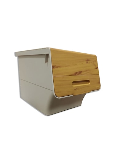 Technow Motek 12 Litre Bambu Desen Tekerlekli Tekli Organizer