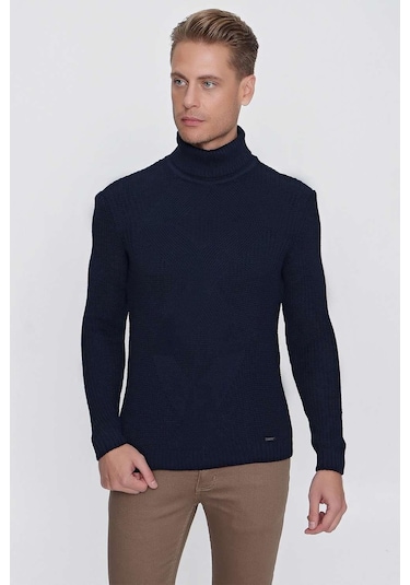 Tr 850 Slim Fit Lacivert Klasik Triko Lacivert