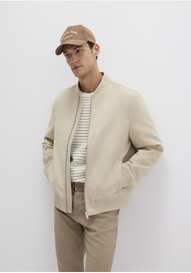 Mavi - Bej Suni Deri Ceket 0110639-70186 Bej