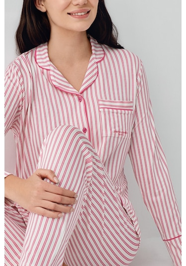Pierre Cardin Kadın Bordo Gömlek Pijama Bordo