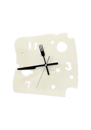 Homyl Asılı Saat 27cmx27cm Daire Yemek Odası Süt-beyazı Süt Beyazı Çok Renkli