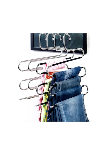 Cbtx 4 Adet S Şekilli Pantolon Askıları Kaymaz Paslanmaz Çelik Elbise Askısı Havlu - Mor