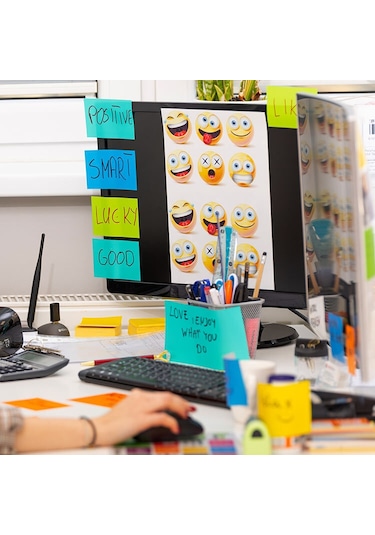 Elektrostatik Yapışkanlı Akıllı Not Kağıdı 7x10 Cm 50 Sayfa Pratik Ofis Not Defteri Turuncu