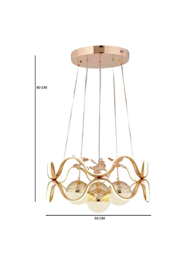 Ey-El Tasarım Modern 4 Lü Ledli Gold 3 Renk Sarkıt Avize Gold