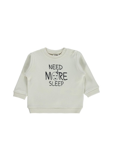 Civil Baby Need More Sleep Baskılı 6-18 Ay Sweatshirt - Fil Dişi