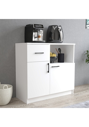 Tanmob Mtd0301 İnci 90 Cm Kapaklı Çekmeceli Alt Mutfak Dolabı Beyaz Beyaz