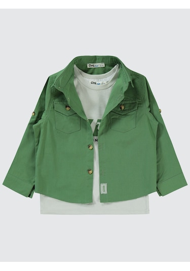 Civil Boys Erkek Çocuk Tişörtlü Gömlek 2-5 Yaş Açık Haki Açık Haki