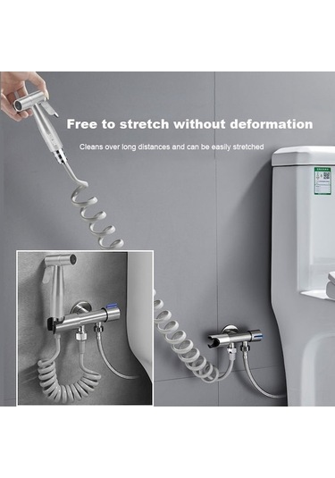 Besthome1 Ev Hijyeni İçin Paslanmaz Çelik Bıd. Spreyi, 2m Hortumlu, G1/2 Açık Gümüş GÜMÜŞ