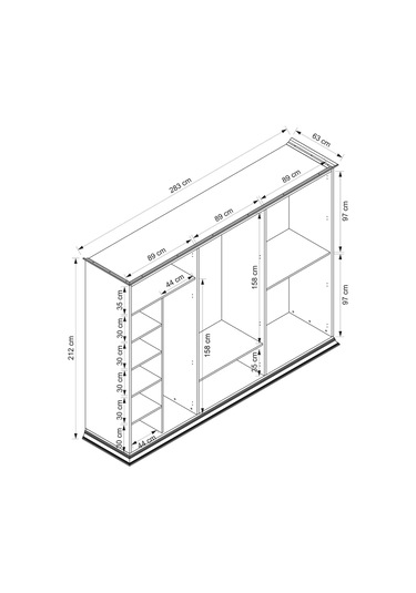 Retro 6 Kapaklı Dolap - Rahle Ceviz Ceviz